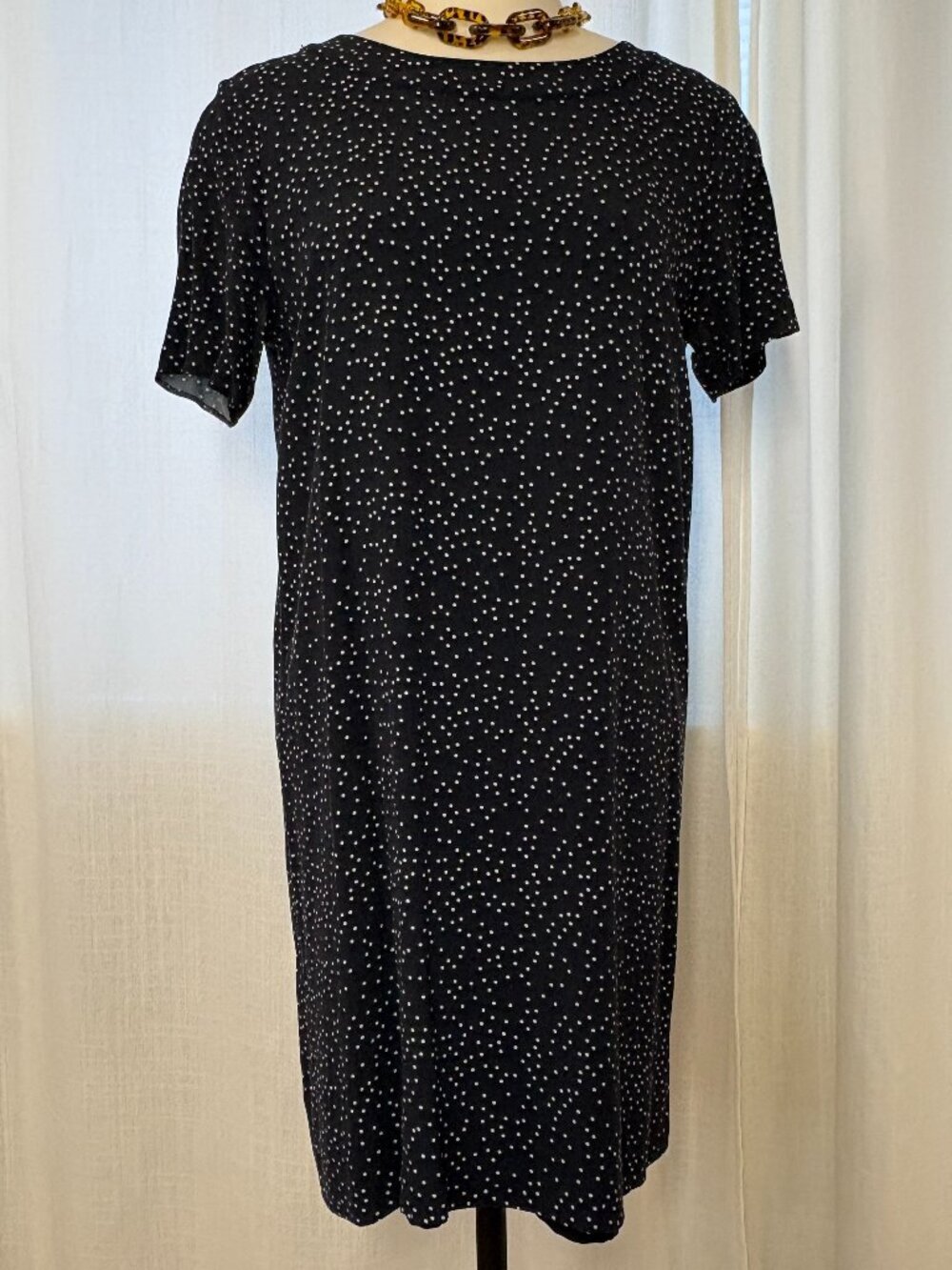 Madewell Black Back V-line Double Zipper Shift Dress